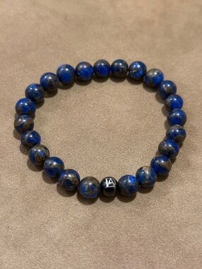 Lapis Blue Beaded Stretch Bracelet
